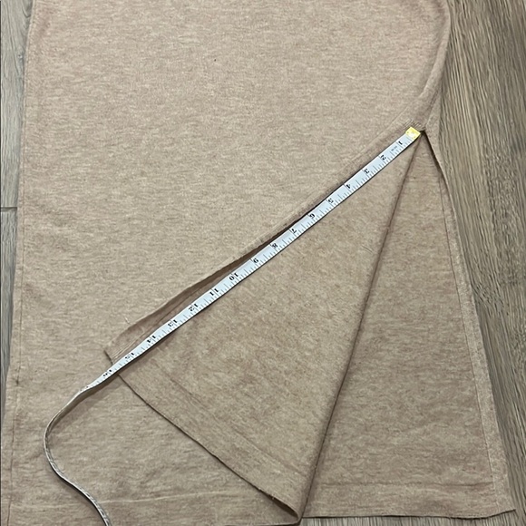 Mango MNG Dress Knit Sweater Beige Tan Sleeveless Mock Neck Sheath Side Split - Picture 7 of 13